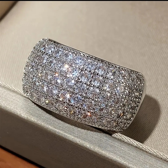 Sterling Silver Pave Ring - Picture 4 of 8